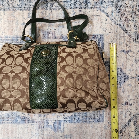 Coach Signature Python Stripe Satchel - Picture 16 of 16